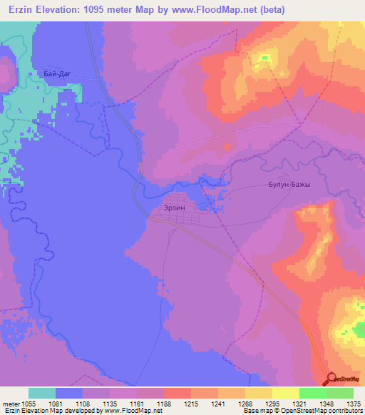 Erzin,Russia Elevation Map