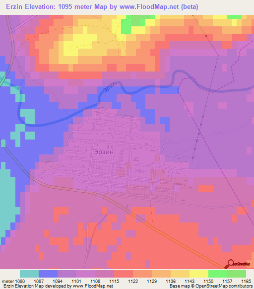 Erzin,Russia Elevation Map