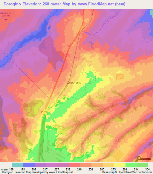 Dorogino,Russia Elevation Map