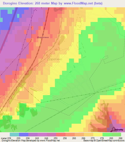 Dorogino,Russia Elevation Map