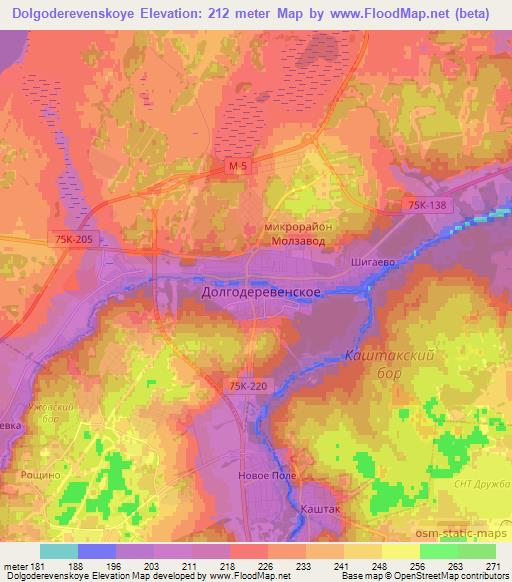 Dolgoderevenskoye,Russia Elevation Map