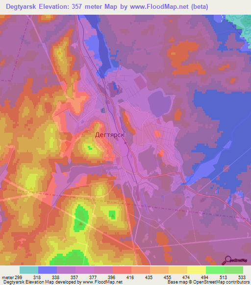 Degtyarsk,Russia Elevation Map