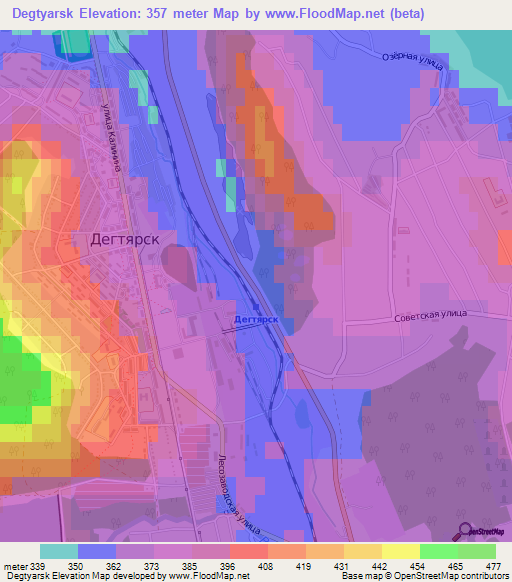 Degtyarsk,Russia Elevation Map