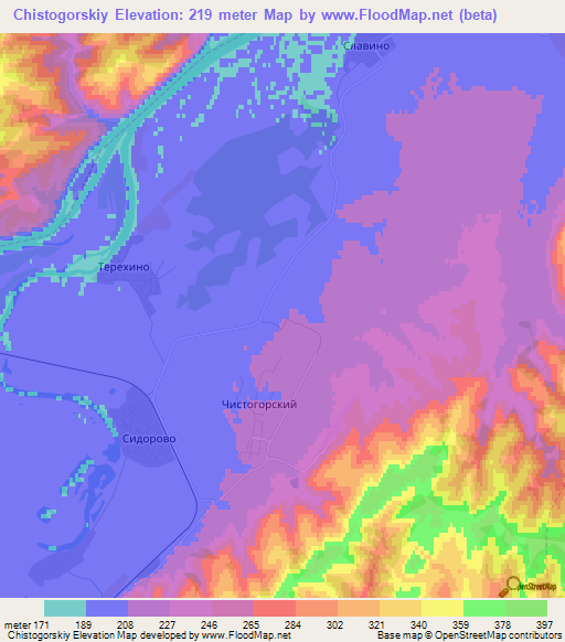 Chistogorskiy,Russia Elevation Map