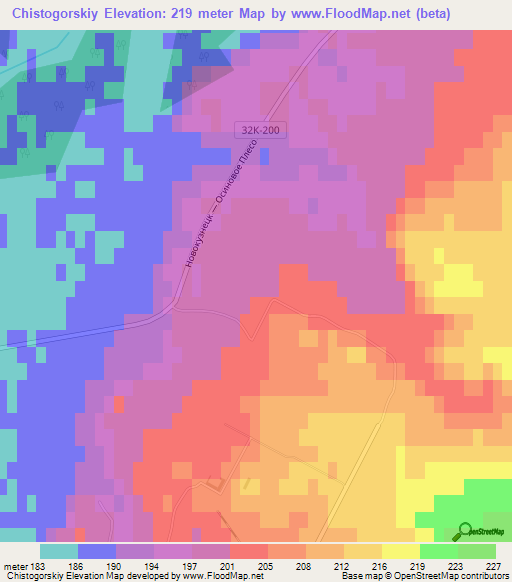 Chistogorskiy,Russia Elevation Map