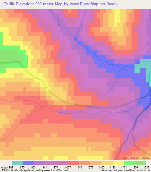 Chilik,Russia Elevation Map