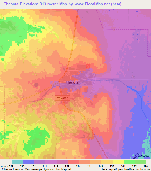 Chesma,Russia Elevation Map