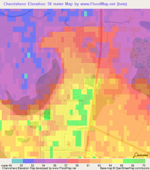 Chervishevo,Russia Elevation Map