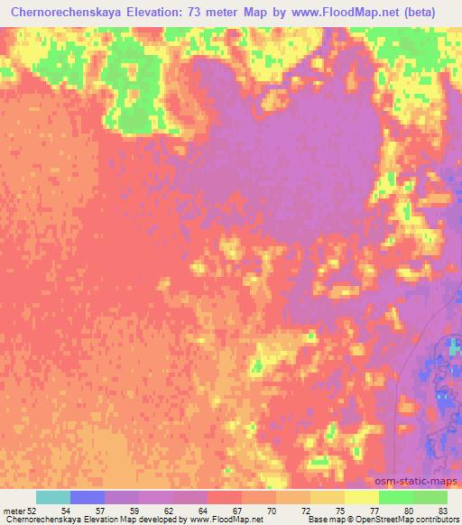 Chernorechenskaya,Russia Elevation Map