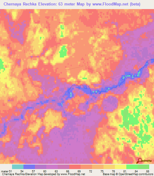 Chernaya Rechka,Russia Elevation Map