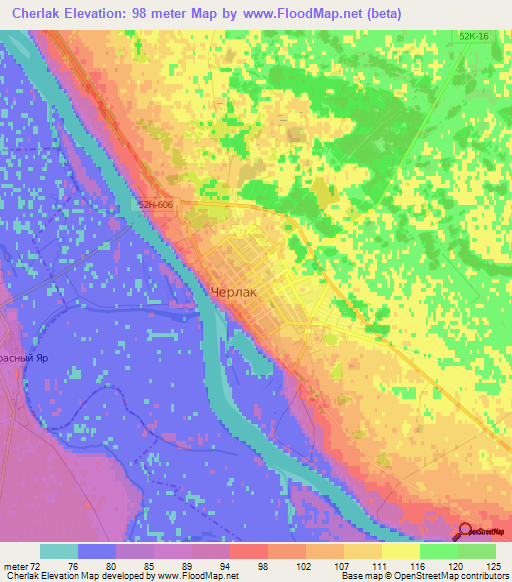 Cherlak,Russia Elevation Map