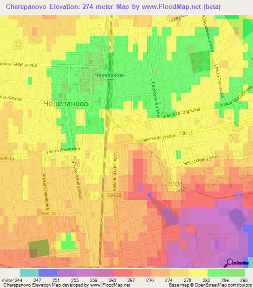 Cherepanovo,Russia Elevation Map