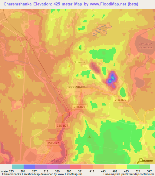 Cheremshanka,Russia Elevation Map