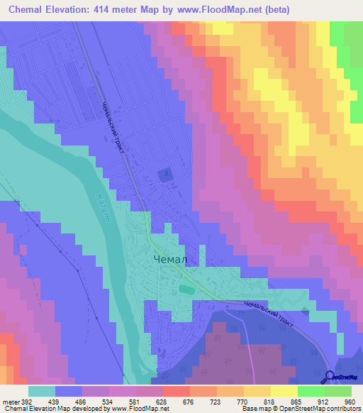 Chemal,Russia Elevation Map