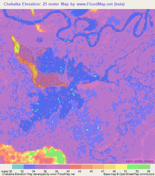 Chekatka,Russia Elevation Map