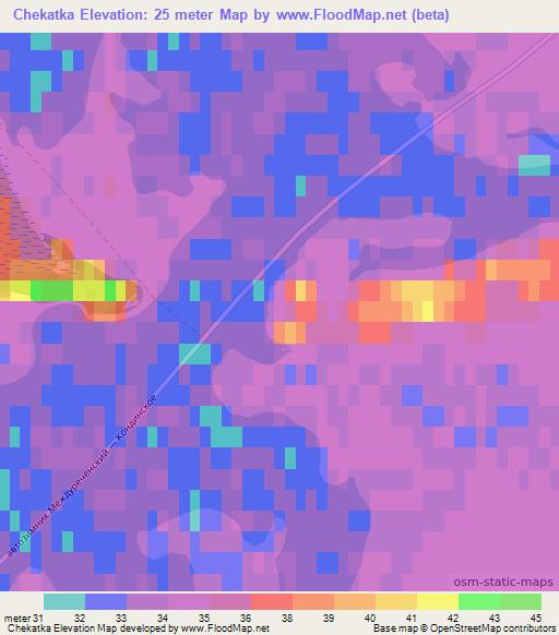 Chekatka,Russia Elevation Map