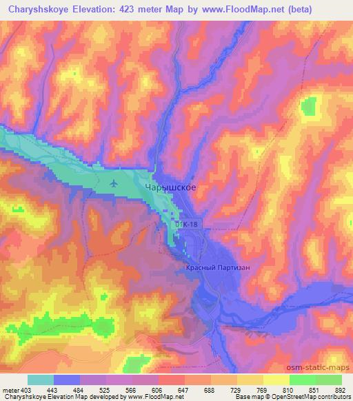 Charyshskoye,Russia Elevation Map