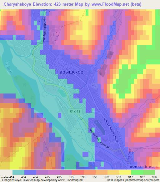 Charyshskoye,Russia Elevation Map