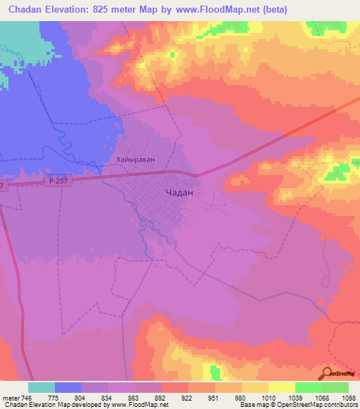 Chadan,Russia Elevation Map