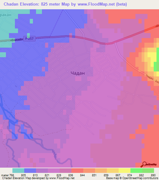 Chadan,Russia Elevation Map