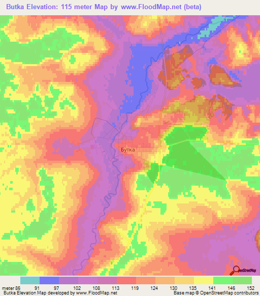 Butka,Russia Elevation Map