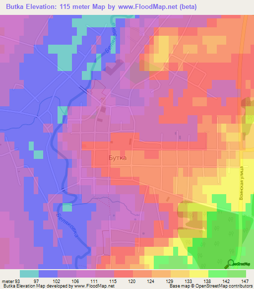 Butka,Russia Elevation Map