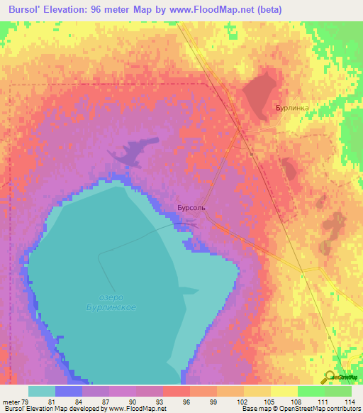 Bursol',Russia Elevation Map