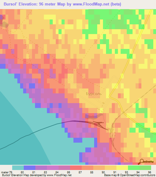 Bursol',Russia Elevation Map