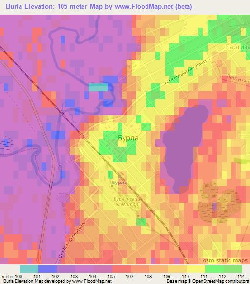 Burla,Russia Elevation Map