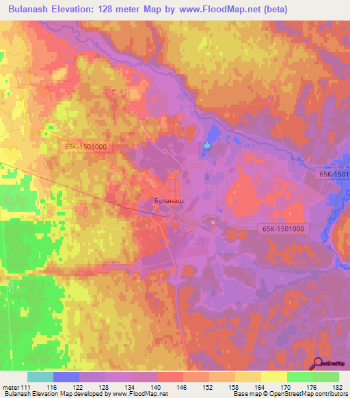 Bulanash,Russia Elevation Map