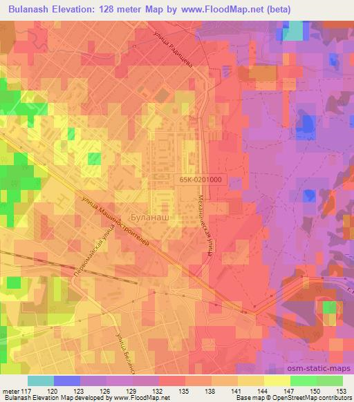 Bulanash,Russia Elevation Map