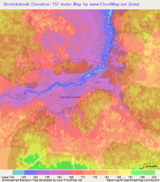 Brodokalmak,Russia Elevation Map