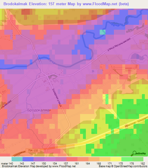 Brodokalmak,Russia Elevation Map