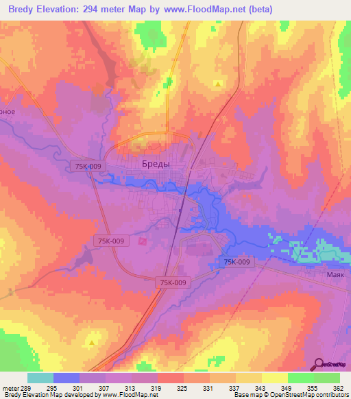 Bredy,Russia Elevation Map