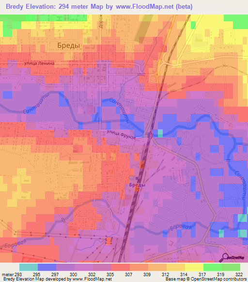 Bredy,Russia Elevation Map