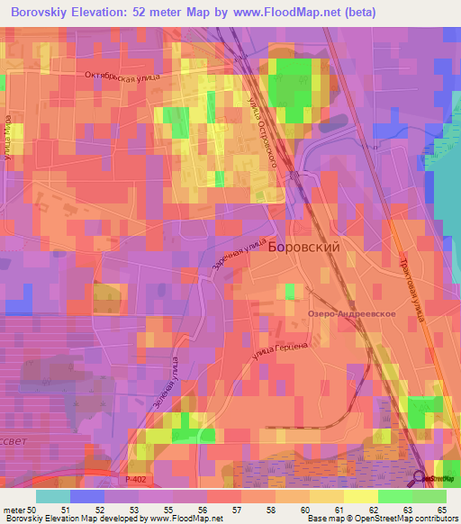 Borovskiy,Russia Elevation Map