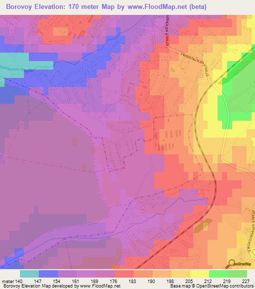 Borovoy,Russia Elevation Map