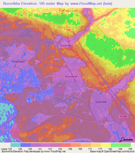 Borovikha,Russia Elevation Map