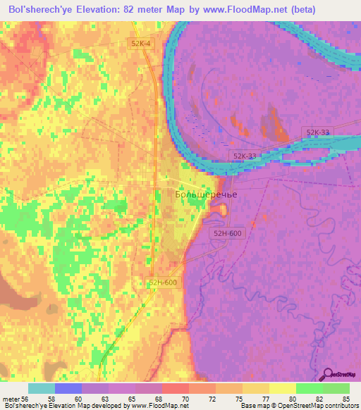 Bol'sherech'ye,Russia Elevation Map