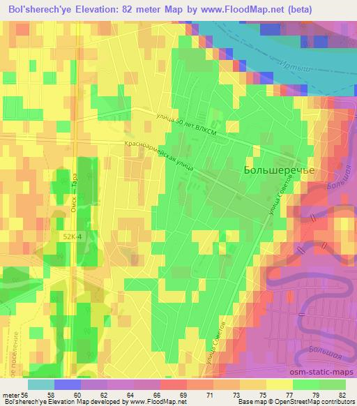 Bol'sherech'ye,Russia Elevation Map