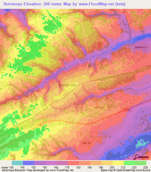 Bolotnoye,Russia Elevation Map