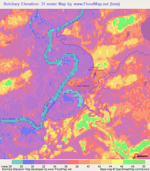 Bolchary,Russia Elevation Map