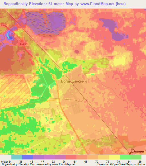 Bogandinskiy,Russia Elevation Map