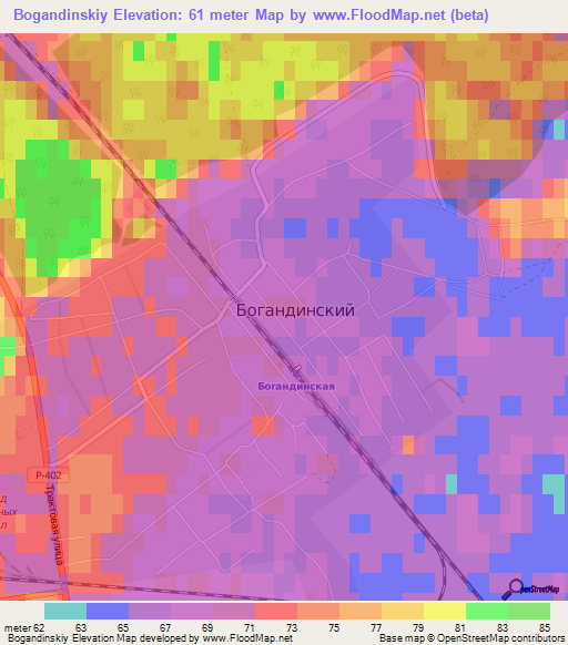 Bogandinskiy,Russia Elevation Map