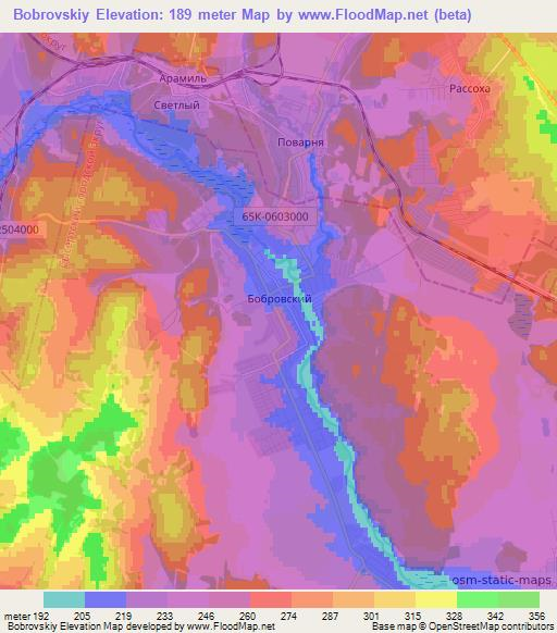 Bobrovskiy,Russia Elevation Map