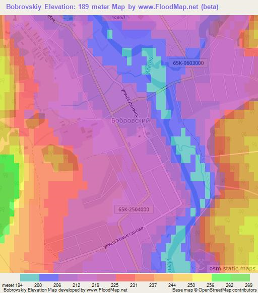 Bobrovskiy,Russia Elevation Map