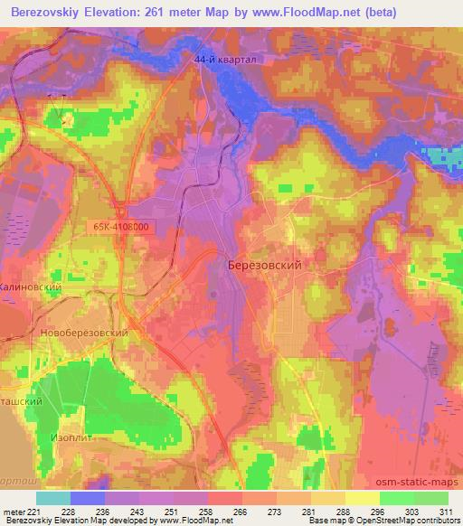 Berezovskiy,Russia Elevation Map