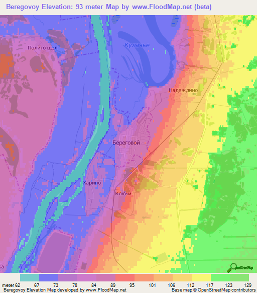 Beregovoy,Russia Elevation Map