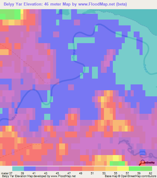 Belyy Yar,Russia Elevation Map