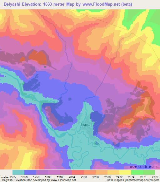 Belyashi,Russia Elevation Map